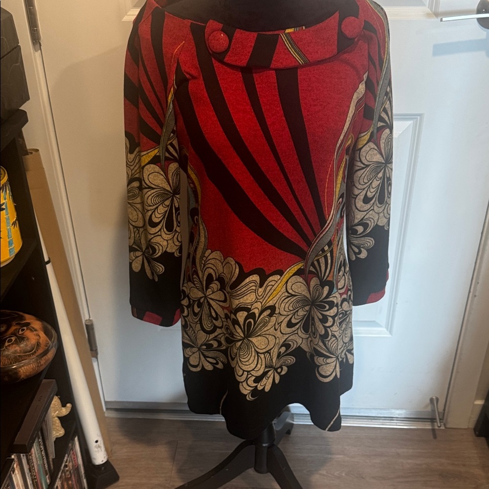 Aryeh Red Sweater with Cream Label Detail